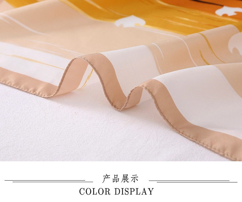 Custom Digital Printing Satin Scarf 90*90 Cm Hair Square Polyester Women Scarves