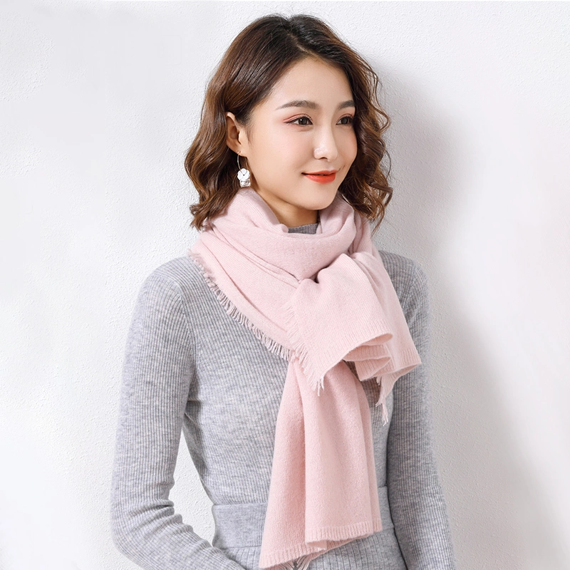 Wholesale Warm Ladies Natural Pure Wool Scarf