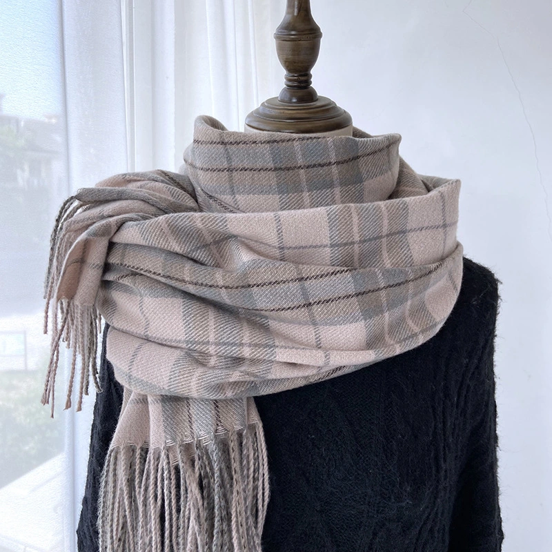 Woolen Adult Wool Scarf, Plaid Scarf,