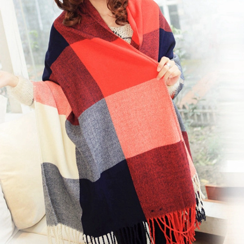 Colorful Checked Style Fashion High Quality Apparel Wholesale Warm Winter Lady Scarf