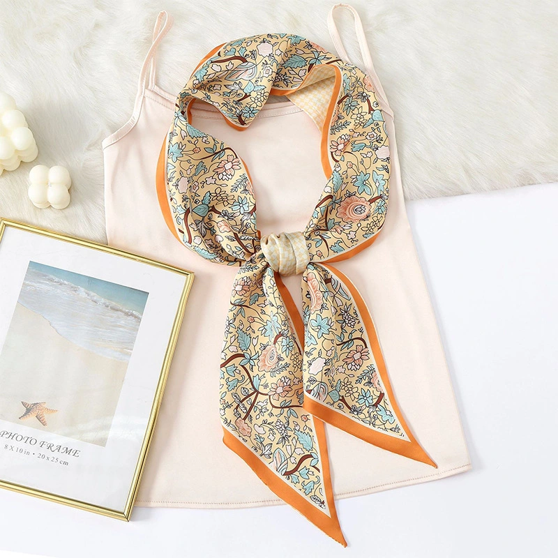 Digital Printing Floral Summer Fresh Color Women Lady Fashion Colorful Long Silk Scarf