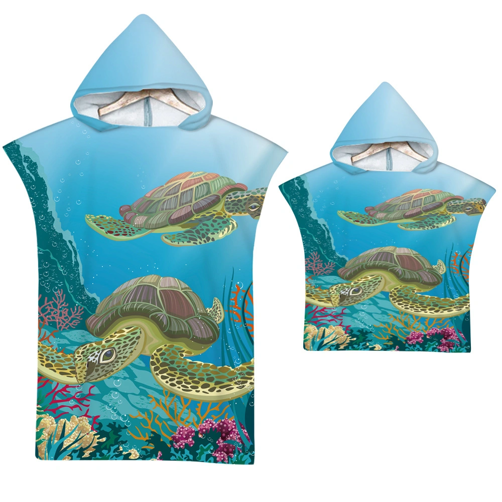 China Factory Beach Towel Fashion Drying Children&prime; S Hooded Beach Poncho