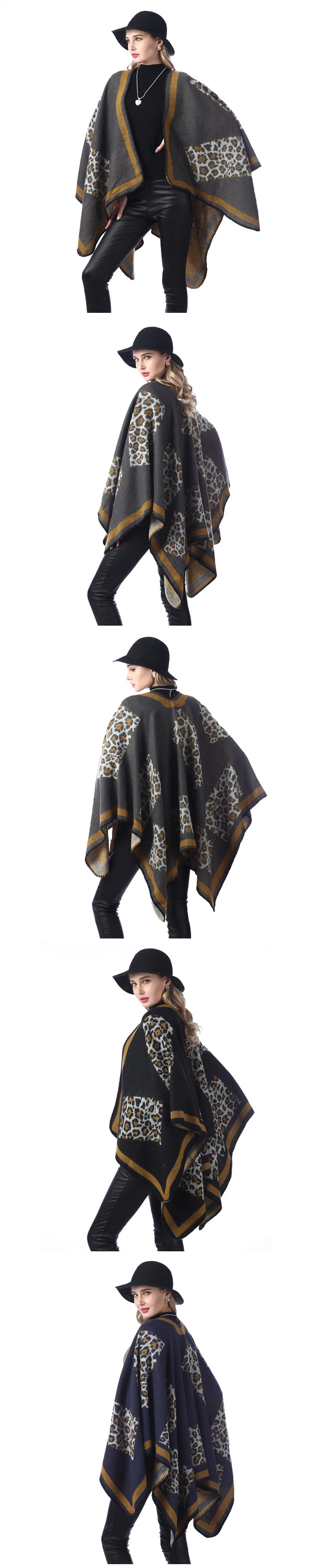 Hot Item Winter Lady New Designer Brand Luxury Fashion Square Scarves Ladies Classical Geometry Embroidery Poncho Shawl Cape Women&prime;s Accessories Scarf for Girl