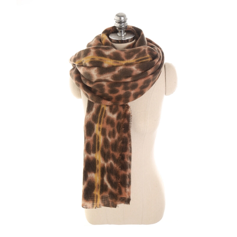 Women Fashion Leopard Pattern Animal Print Shawl Scarf Wrap, Soft Lightweight Shawl for Any Season