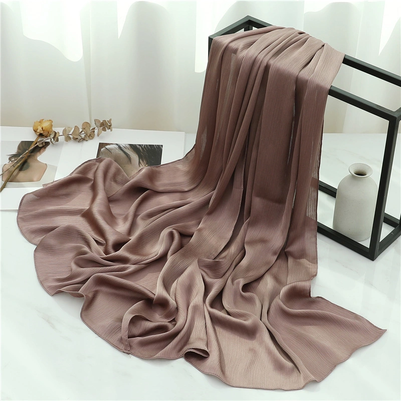 Women New Monochrome Plain Custom Digital Printing Fashion Lady Long Silk Scarf