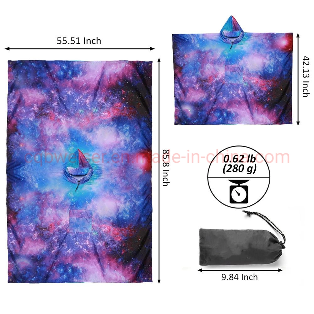 2022 Best Selling Color Waterproof Adult Starry Color Poncho