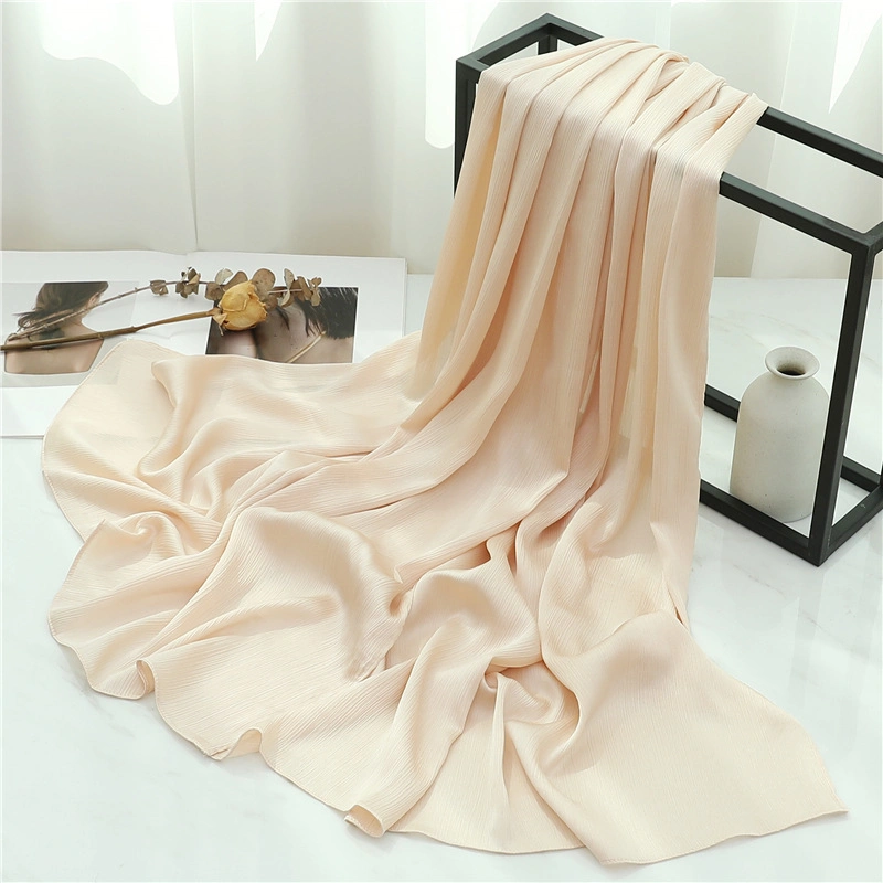 Women New Monochrome Plain Custom Digital Printing Fashion Lady Long Silk Scarf