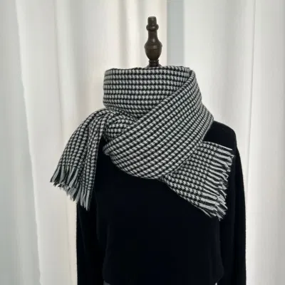  Red de arrastre largo, Kilobird lana de cuadros caliente punto Cashmere Bufandas de invierno para mujeres