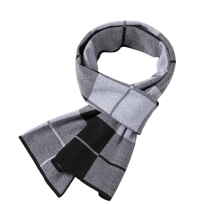  Soft Edge Wool Classic Arrival Bufanda de cuadros cálidos con borla de invierno Para hombres