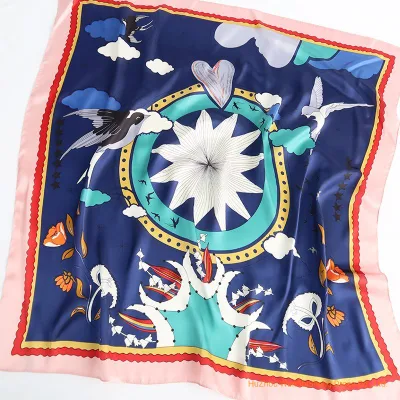 El Diseñador de impresos digitales personalizadas seda poliéster algodón Dama Bufandas chal Bandana Sarga Satin hiyab bufanda Accesorios de moda precio de fábrica