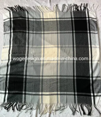 Moda Classic Jacquard mujeres hilo de poliéster Shawl Fular Tartan Poncho