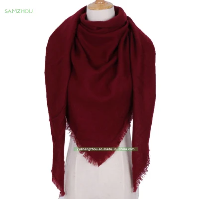 Pañuelo de triángulo de cachemir de moda Dama Llano Largo chal suave invierno