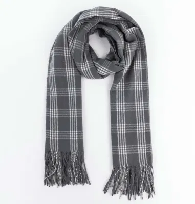  Mujeres Primavera Otoño tejido de Carbón de leña Tassel Plaid Lattice Veronz Super Soft Classic Nova Scottish Cappa Tppet grande y acogedor Bufanda de rayas turban