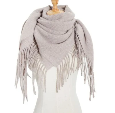 Bufandas de invierno moderno y elegante Tassel mujeres Bufandas de punto