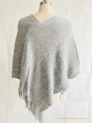  Señoras la moda tejida Melang Ruana Mantón de color cálido Witer Poncho/Ruana/Warp/Cape