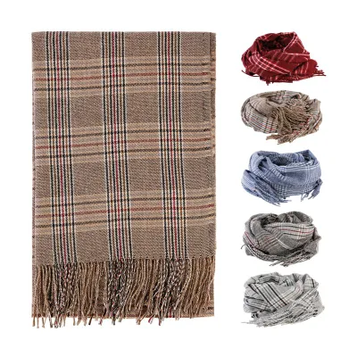 Cashmere caliente sensación suave Poly viscosa Plaid Escocés Bufandas