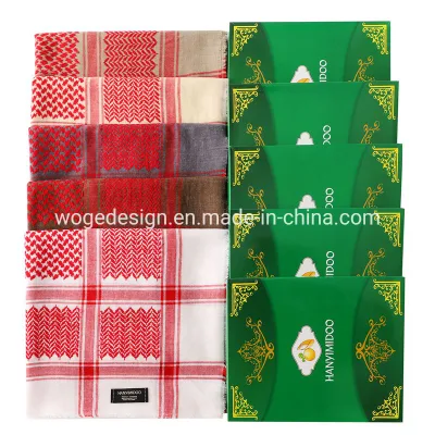  El patrón de tejido Vintage fábrica musulmana árabe Windproof Keffiyeh envoltura chal Shemagh desierto hiyab Square Bufandas de lana hombre