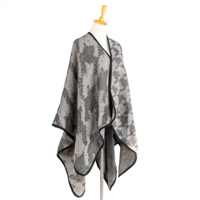  Ropa exterior Primavera Otoño Mujer Gris calor ropa ropa extra tamaño Doble lados Suave frente abierto entramado Arte Tartán carácter Casual Shawl Sweaters Poncho de Cabo Blanket