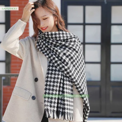  Unión Cashmere Plaid estrellado bufanda chal tejido de punto femeninos de la moda invierno
