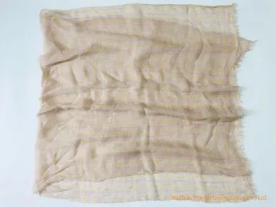  Señoras 100%Naranja Lino Scarf chal de la moda Primavera Verano Otoño franja Poncho Bufanda