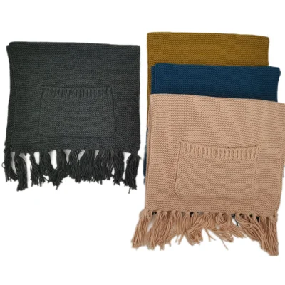  Venta caliente caliente Normal mantón para las Mujeres Los hombres de invierno personalizado tejidas bufanda acrílico