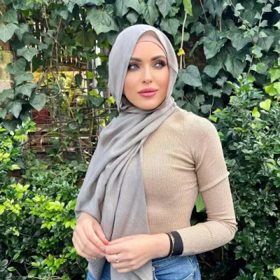  Custom Long Cotton Cabello Warp sólido Seda Muslim Shawl Chiffon Fular