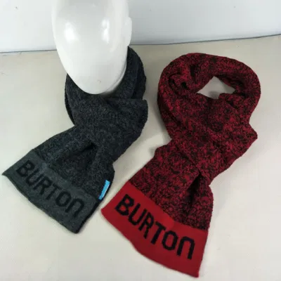  Tejido de punto personalizado lana de jacquard/Acrílico de moda de mezcla cálida Invierno grueso largo Bufanda