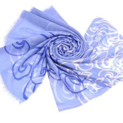  Fular estampado de lana merina 100% de moda (14-BRS310202-1)
