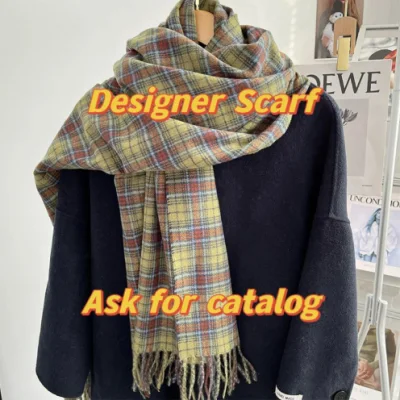 2024 Nueva llegada Diseñador Brandcashmere sentimiento bordado de invierno Pashmina Replica El chillón