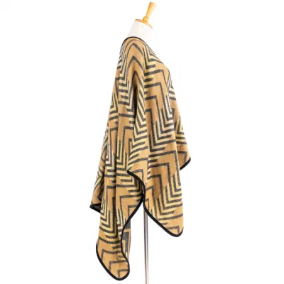  Lady Fashion Cashmere tejido tacto ropa exterior abrigo Batwing Classic Tapizado de bloques Envoltura abrigada Casual Scottish Wrap Vintage grueso a cuadros Poncho de capa retro Stola