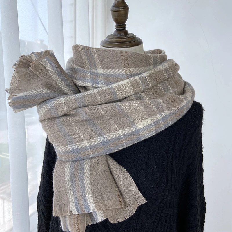 New Autumn and Winter Plaid Scarf All-Match College Style Thickened Cashmere Shawl Multi-Color Lady Scarf
