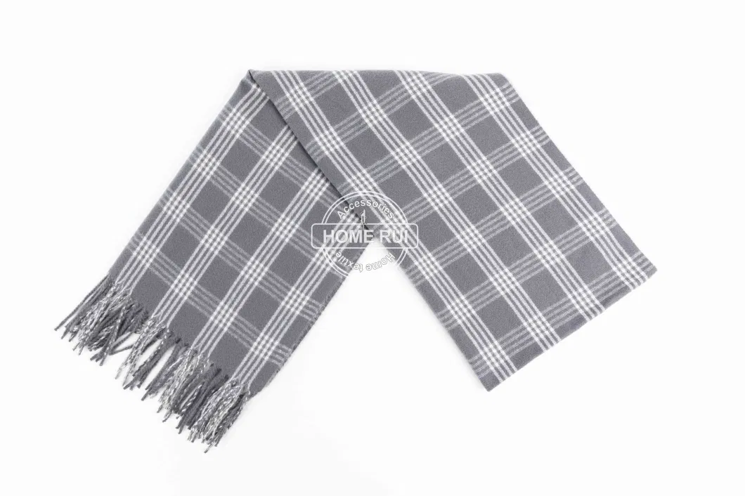 Women Spring Fall Woven Twisted Charcoal Tassel Plaid Lattice Veronz Super Soft Classic Nova Scottish Large Cozy Oversize Cappa Tippet Turban Striped Scarf