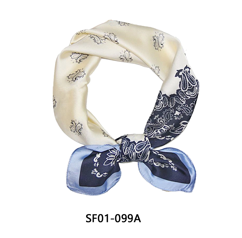 Women Square Neckerchief 2022 Spring Chiffon Scarves Paisley Printting Design Bandana Lady Fashion Headscarf Scarf for Ladies with Smooth Touch