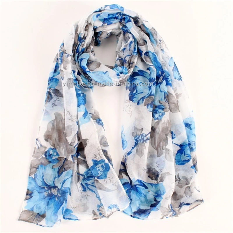 Factory Price Fashion Spring Neckchief Floral Printing Lady Scarves