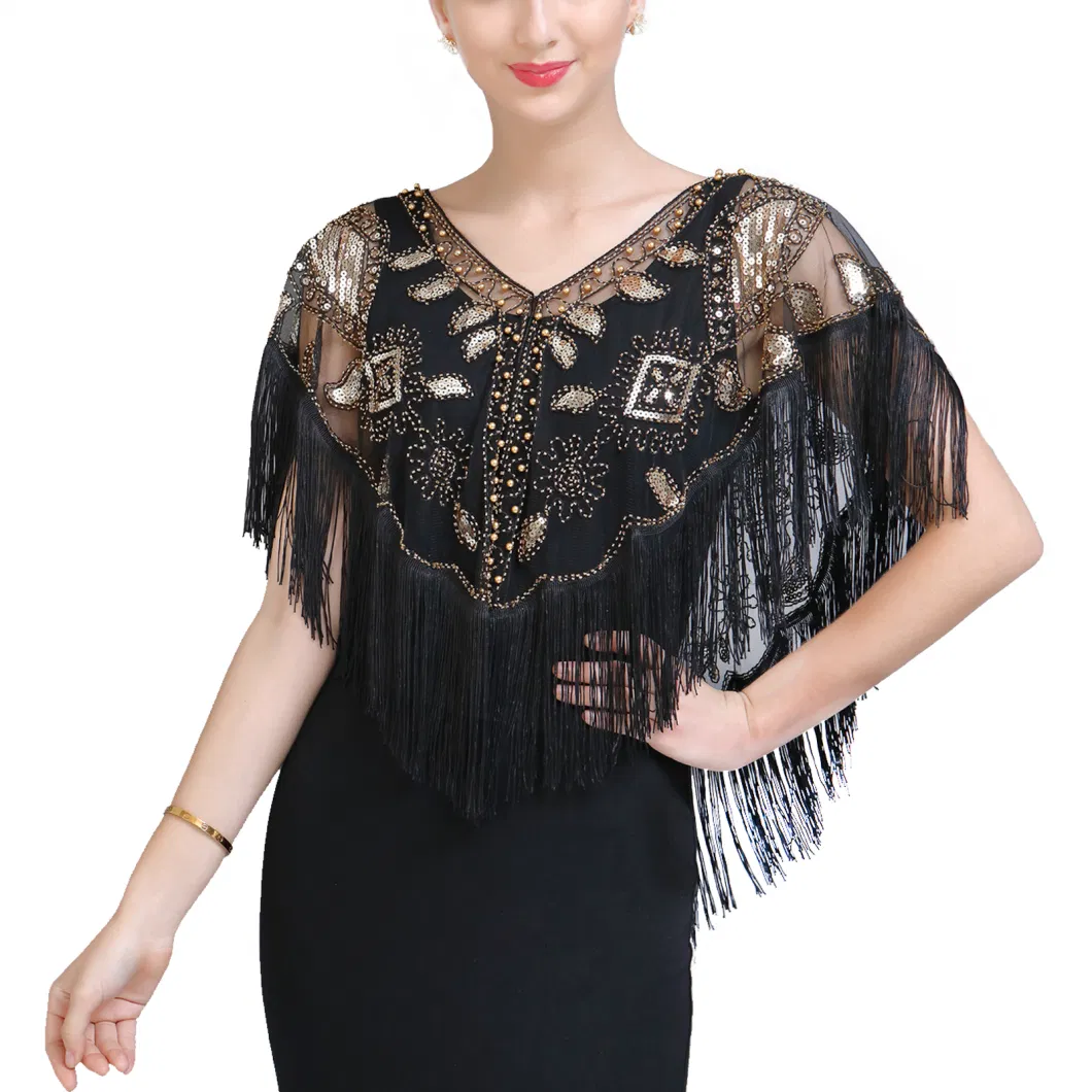 Ladies Shimmering Formal Evening Sequin Party Shawls and Wraps