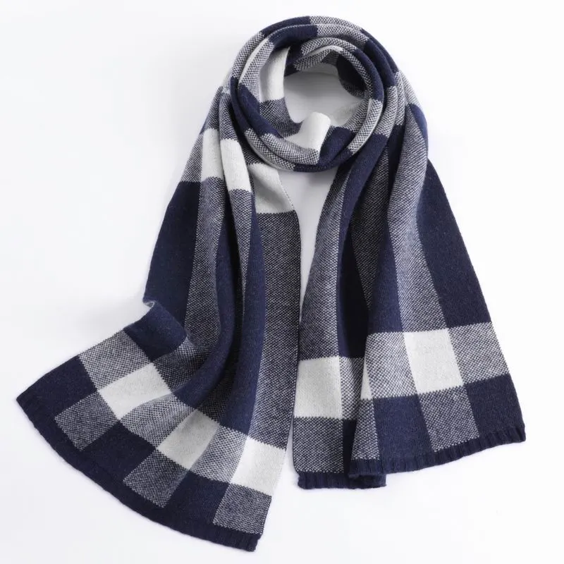 Wholesale Tartan Trendy Super Soft Natural Merino Wool Scarf for Men or Women