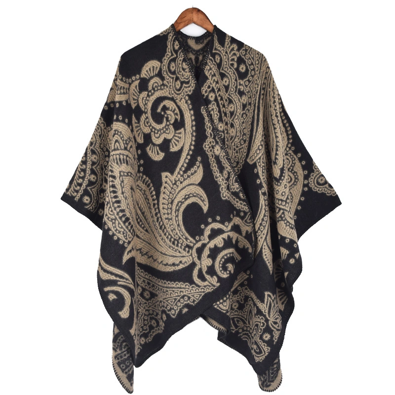 Winter Large Cashew Ladies Scarf Cape Thick Warm Ethnic Women Poncho