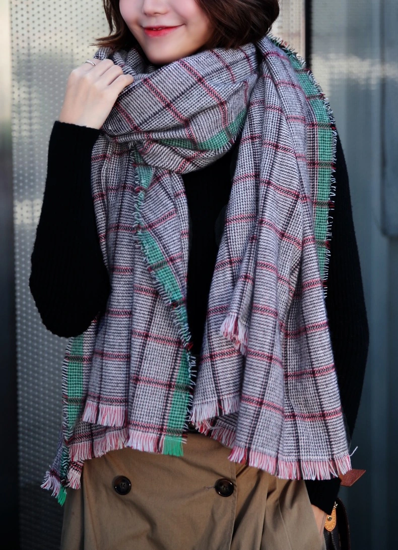 Winter Scarf for Women Tartan Plaid Wool Scarves