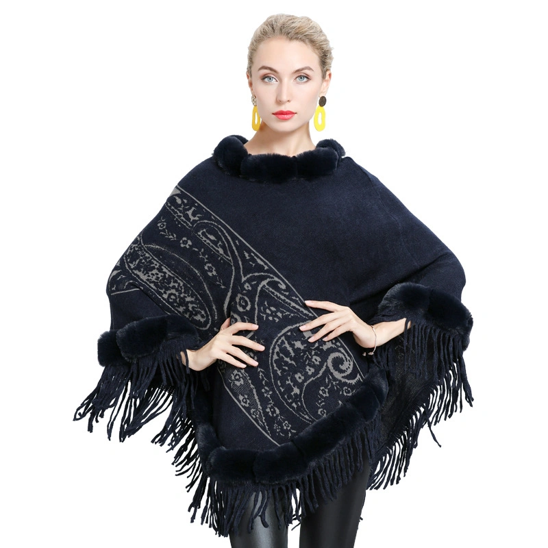 Winter Ponchos Capes Thick Shawl Pashmina Warm Blanket Coat
