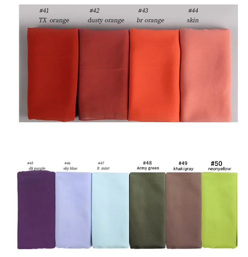 Wholesale Plain Chiffon Scarf Hijab Muslim Women Chiffon Borong Tudung Ladies Shawls