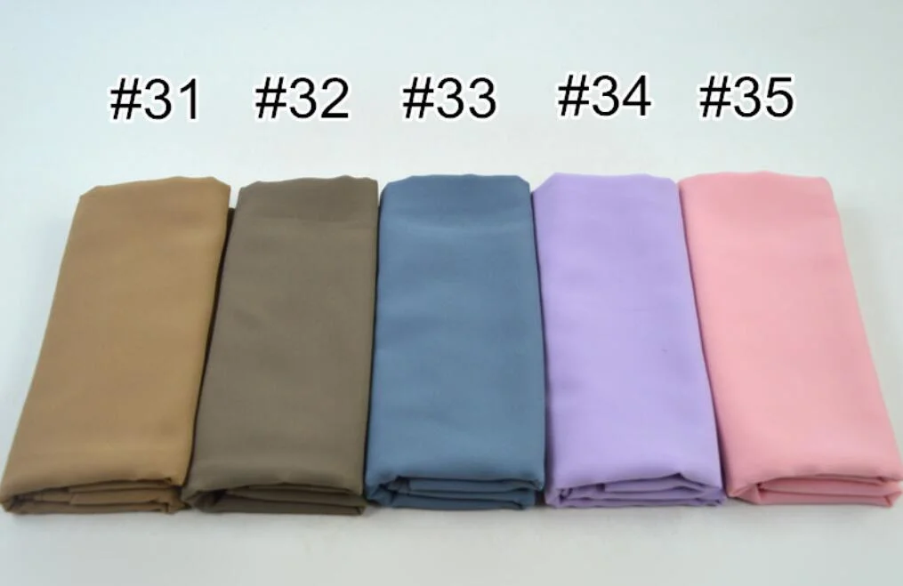 Women Muslim Satin Scarf Wrap Hijab Long Scarves Headwear Solid Color Scarves