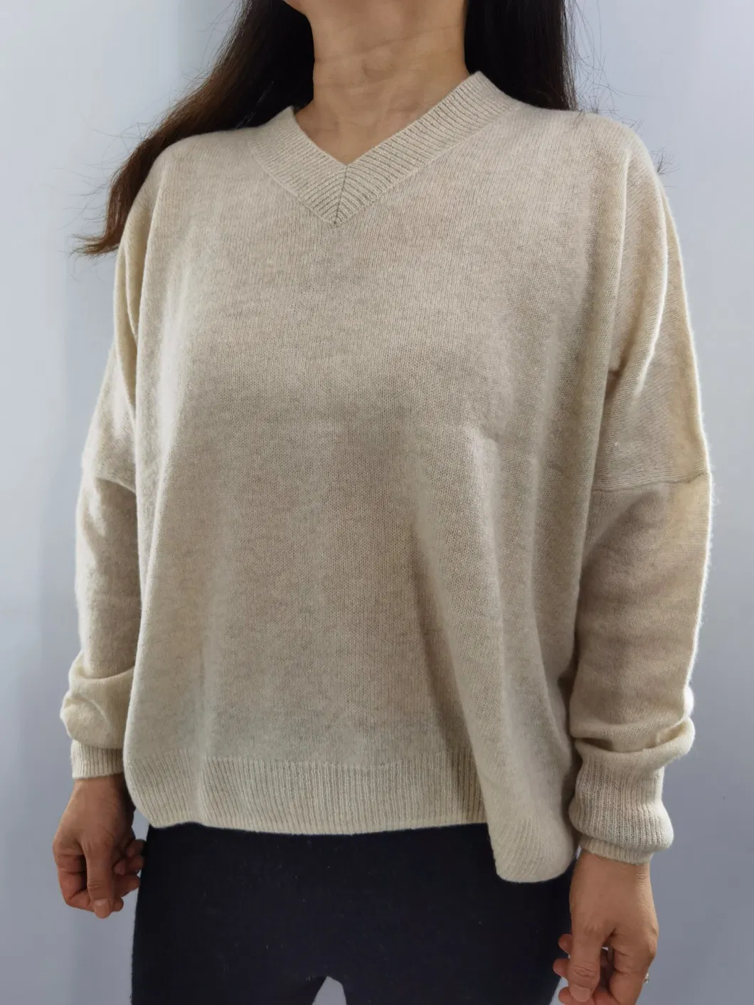 Cashmere V Loose Poncho Sweaters