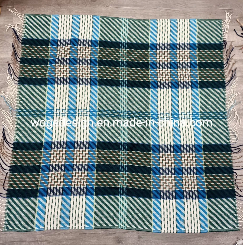 Women&prime;s Fall Winter Classic Tassel Plaid Scarves Warm Soft Chunky Large Blanket Shawl Scarf