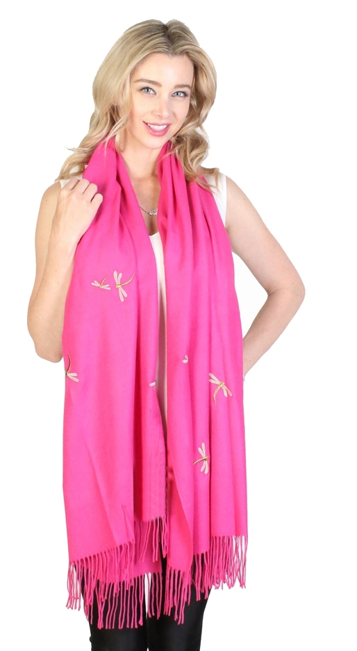 Embroidered Cashmere Scarf Shawl Thickened Long Fringed Scarf