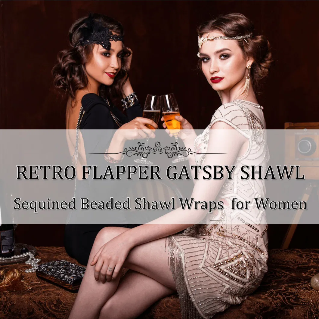 Custom Ladies Summer 1920s Vintage Evening Shawls and Wraps with Fringe