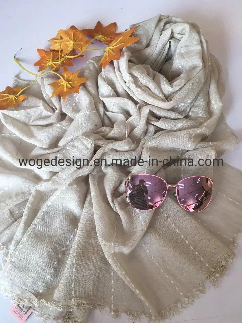 Tops Sold Factory Headscarf Scarf Oversize Autumn Unisex Jacquard Hijab Viscose Stripe Yiwu Scarves