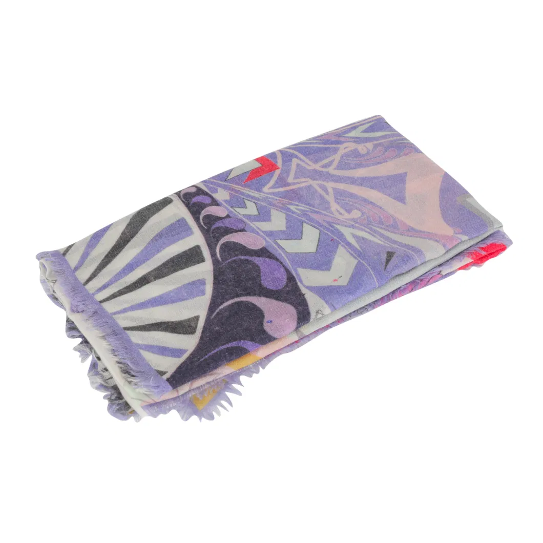 100% Ultrafine Merino Wool Abstract Print Ladies Scarf