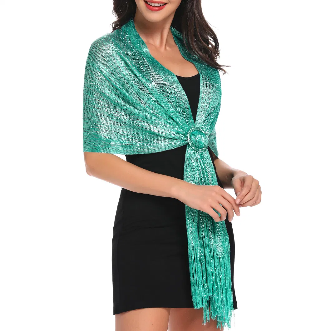 Custom Ladies Light Shimmering Metallic Dressy Party Shawls and Wraps