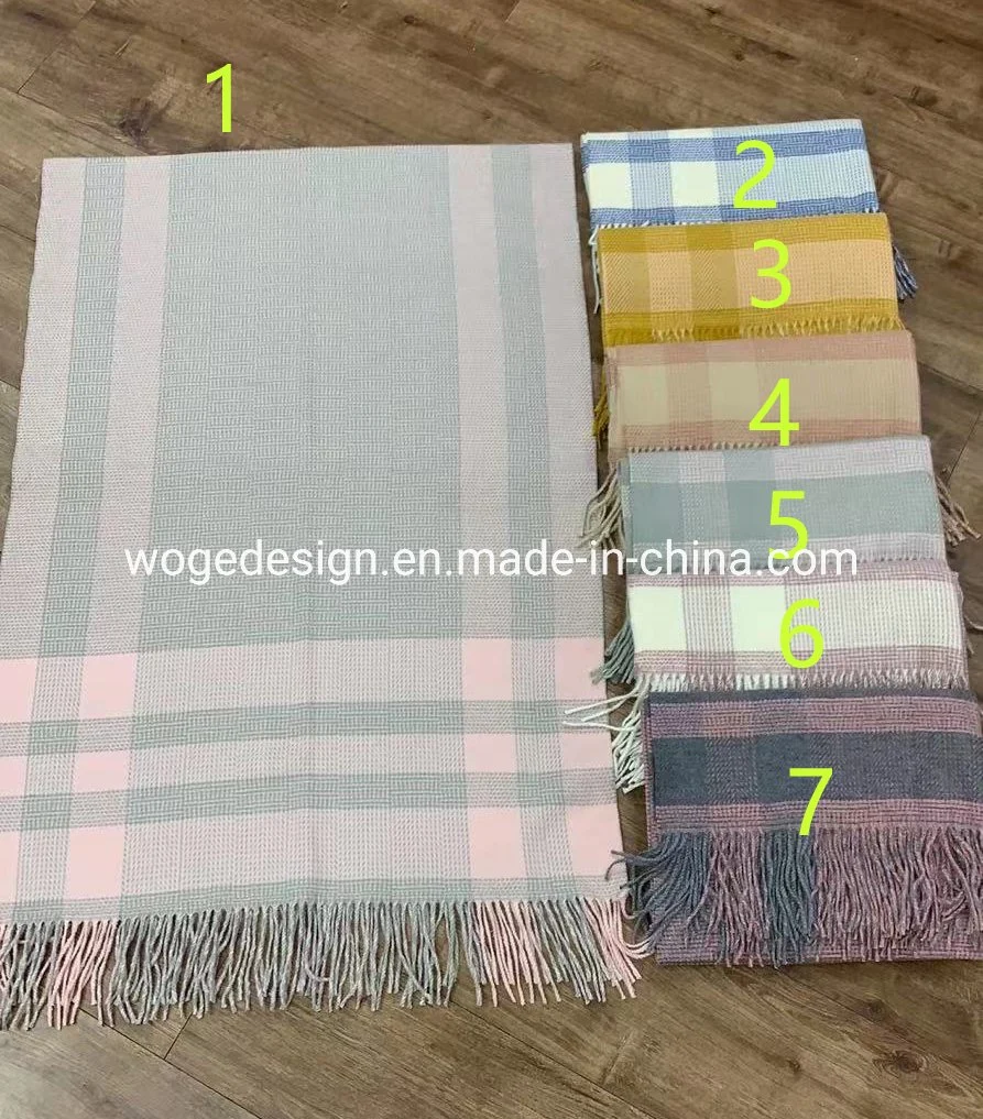 High Quality Jacquard Houndstooth Scarf Soft Cashmere Feeling Lady Clothing Wraps
