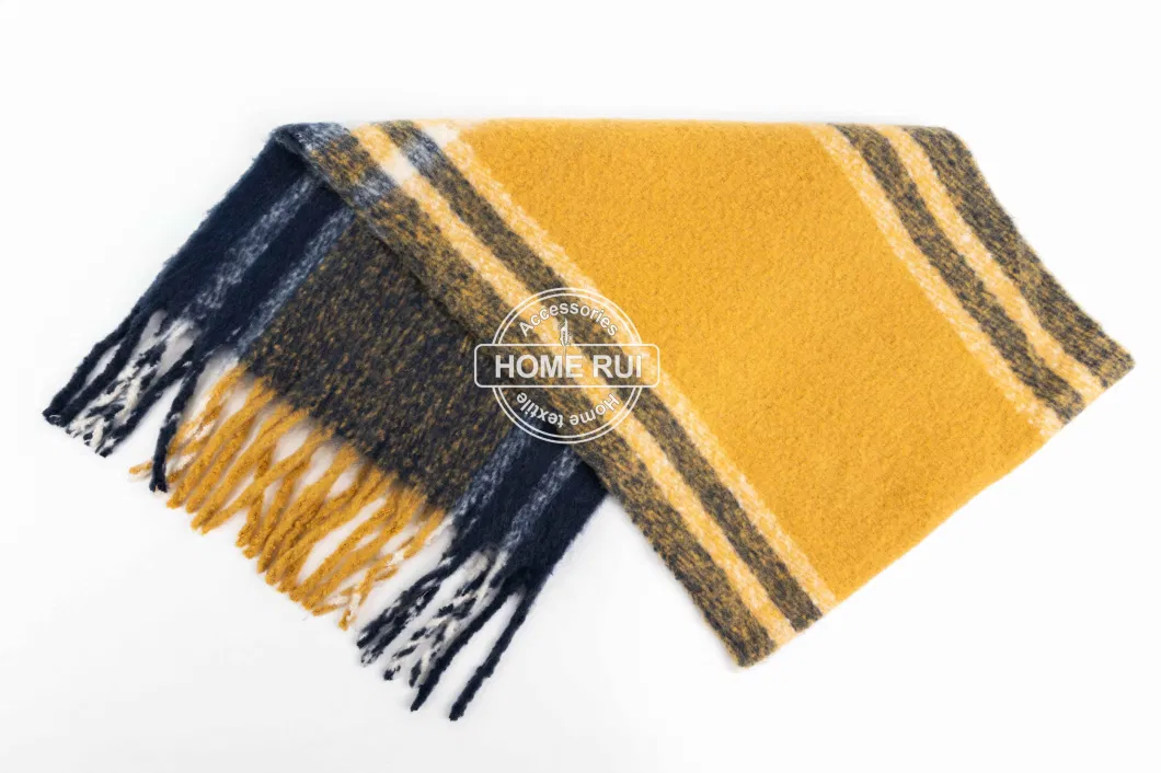 Trendy Women Men Spring Fall Colorful Block Woven Tassel Plaid Lattice Veronz Super Soft Classic Nova Scottish Large Cozy Cappa Tippet Turban Scarf